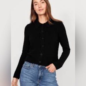 SoSoft Collared Cardigan Sweater in Black Jack